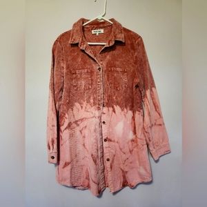 Nanamacs Dusty Rose Corduroy Button Up Dress